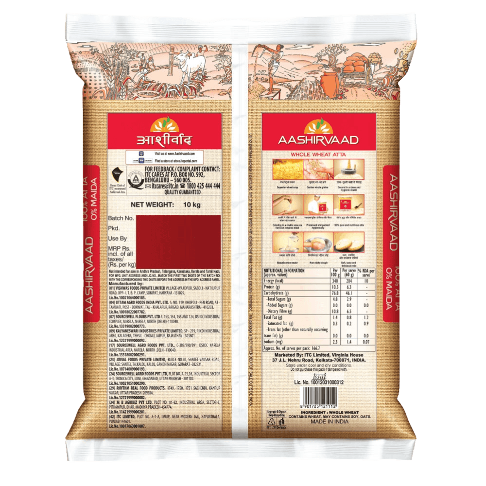 Aashirvaad Shudh Chakki Whole Wheat Atta (10 kg)